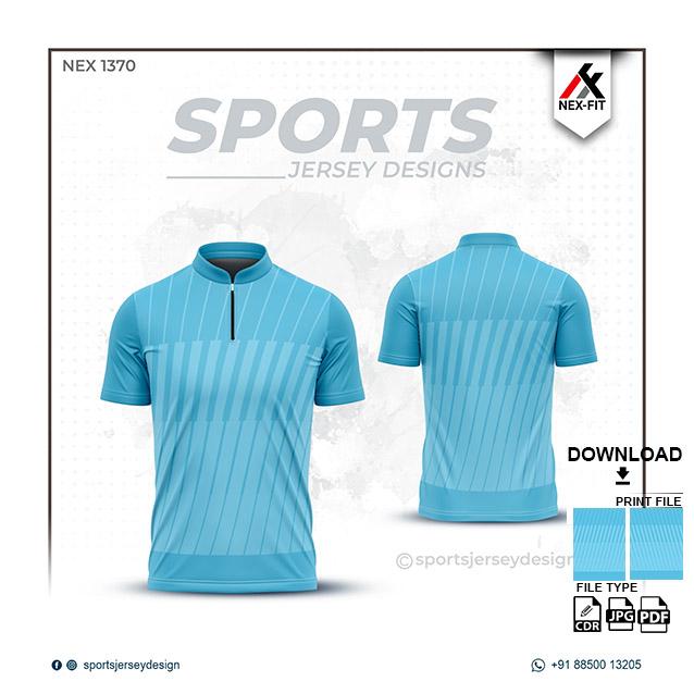 NEX-1370 WHITE WITH BLUE SPORTSWEAR SUBLIMATION JERSEY DESIGN