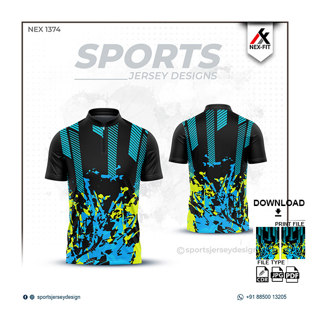 NEX-1374 GREEN WITH BLUE SPORTSWEAR SUBLIMATION JERSEY DESIGN