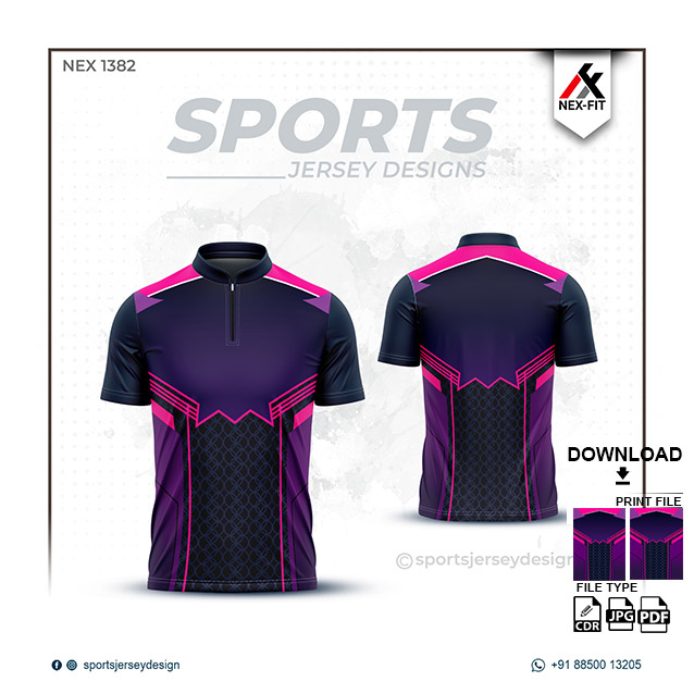 NEX-1382 PINK WITH PURPLE SPORTSWEAR SUBLIMATION JERSEY DESIGN