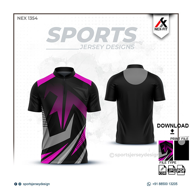 NEX-1374 PINK WITH GRAY SPORTSWEAR SUBLIMATION JERSEY DESIGN
