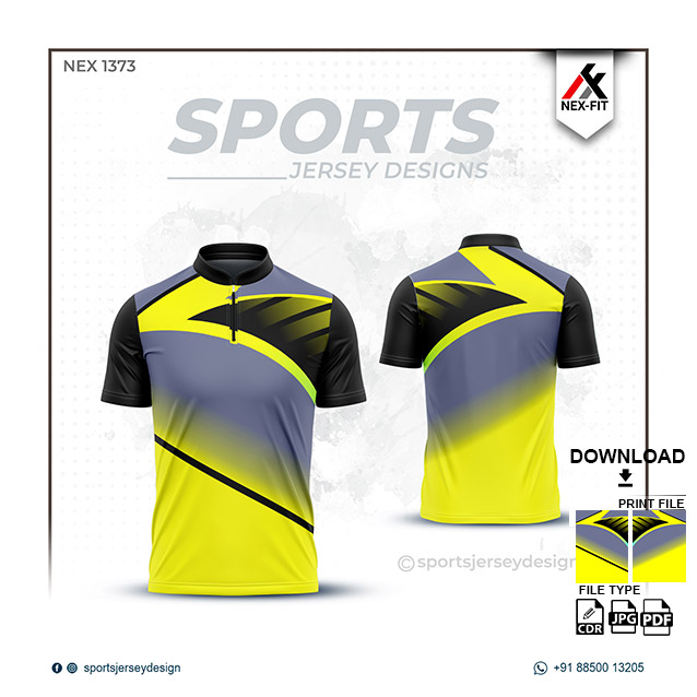NEX-1373 YELLOW WITH GRAY SPORTSWEAR SUBLIMATION JERSEY DESIGN