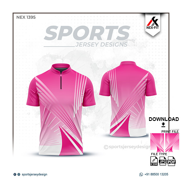 NEX-1395 WHITE WITH PINK SPORTSWEAR SUBLIMATION JERSEY DESIGN