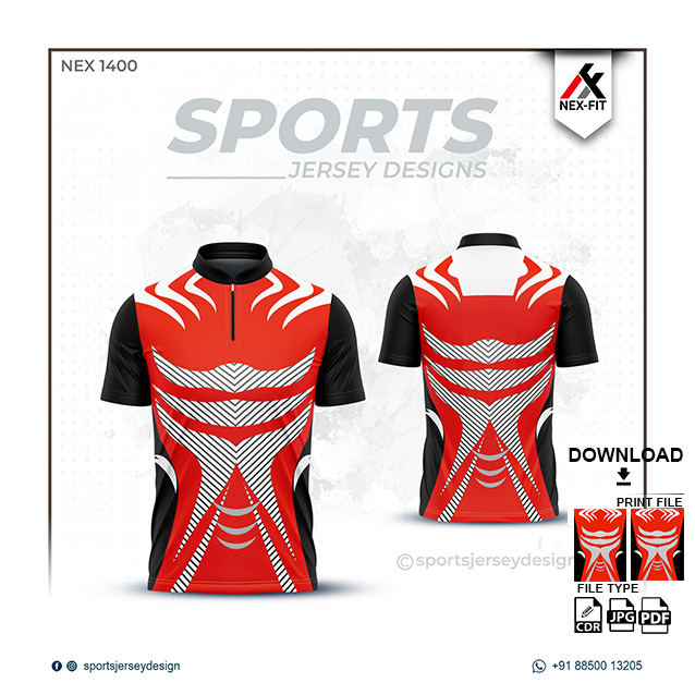 NEX-1400 RED WITH GRAY SPORTSWEAR SUBLIMATION JERSEY DESIGN