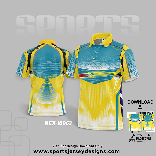 NEX-10063 YELLOW WITH GREEN SPORTSWEAR SUBLIMATION JERSEY DESIGN
