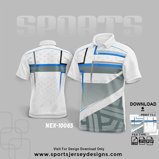NEX-10063 WHITE WITH GRAY SPORTSWEAR SUBLIMATION JERSEY DESIGN