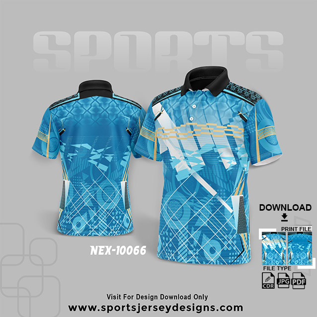 NEX-10066 BLUE WITH WHITE SPORTSWEAR SUBLIMATION JERSEY DESIGN