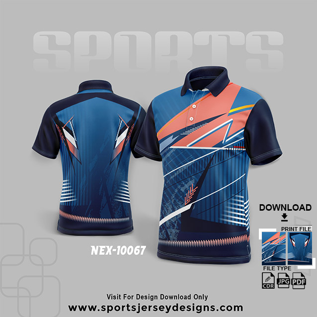 NEX-10067 BLUE WITH WHITE SPORTSWEAR SUBLIMATION JERSEY DESIGN
