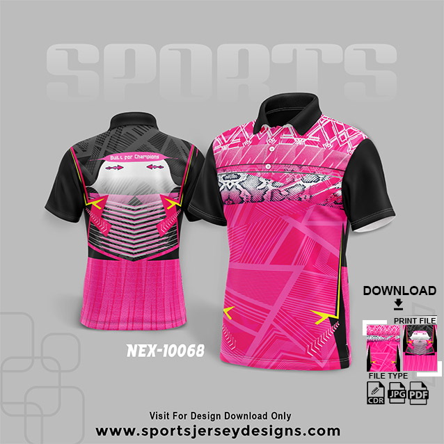 NEX-10066 PINK WITH BLACK SPORTSWEAR SUBLIMATION JERSEY DESIGN
