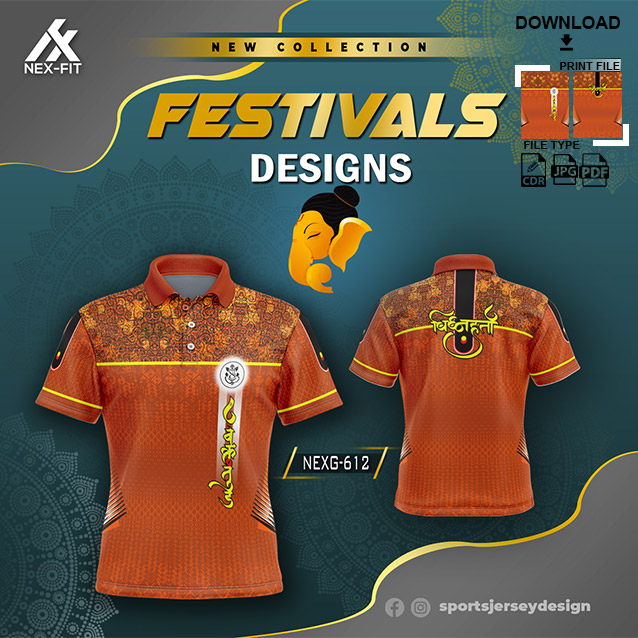 NEXG 612 Ganesha Festival Design for Sublimation Print With The combination of White and Pink Colors