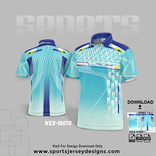 NEX-10070 BLUE WITH WHITE SPORTSWEAR SUBLIMATION JERSEY DESIGN