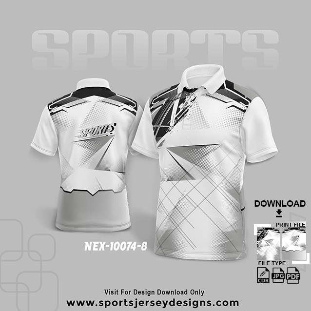 NEX-10074-8 GRAY WITH WHITE SPORTSWEAR SUBLIMATION JERSEY DESIGN