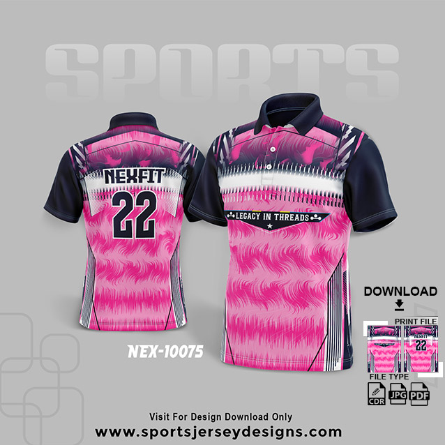 NEX-10075 PINK WITH WHITE SPORTSWEAR SUBLIMATION JERSEY DESIGN