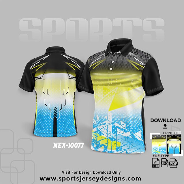 NEX-10077 YELLOW  WITH BLACK SPORTSWEAR SUBLIMATION JERSEY DESIGN