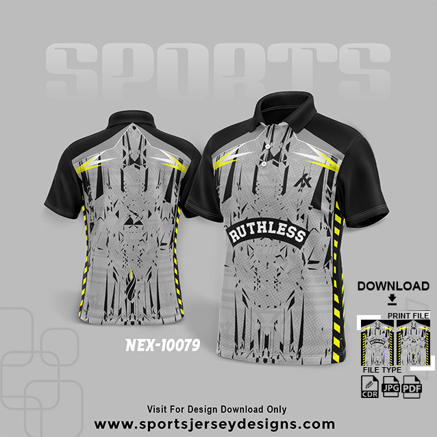 NEX-10079 GRAY WITH BLACK SPORTSWEAR SUBLIMATION JERSEY DESIGN
