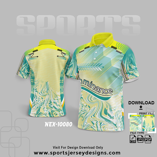 NEX-10080 YELLOW WITH SEA GREEN SPORTSWEAR SUBLIMATION JERSEY DESIGN