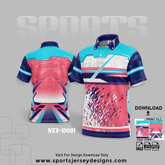 NEX-10081 BLUE WITH PINK SPORTSWEAR SUBLIMATION JERSEY DESIGN