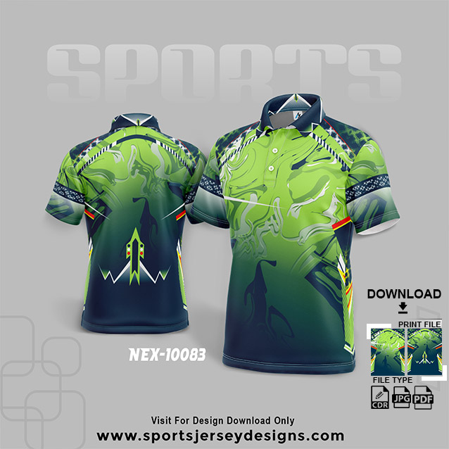 NEX-10083 GREEN WITH BLUE SPORTSWEAR SUBLIMATION JERSEY DESIGN