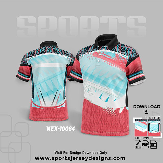 NEX-10084 BLUE WITH WHITE SPORTSWEAR SUBLIMATION JERSEY DESIGN