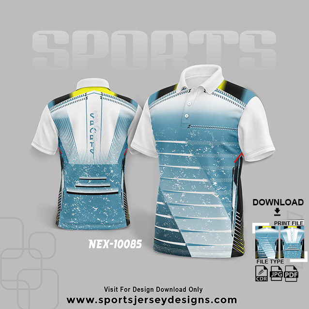 NEX-10085 BLUE WITH WHITE SPORTSWEAR SUBLIMATION JERSEY DESIGN