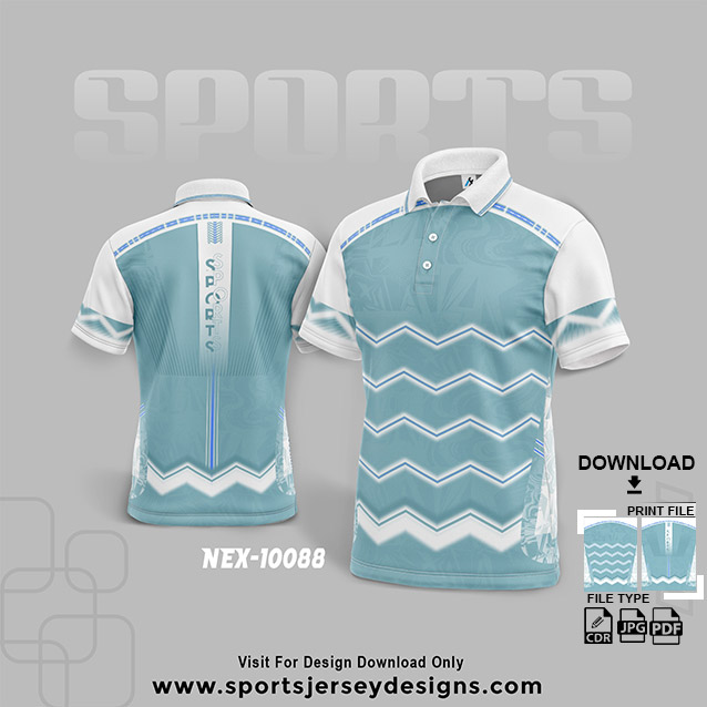 NEX-10088 BLUE WITH WHITE SPORTSWEAR SUBLIMATION JERSEY DESIGN