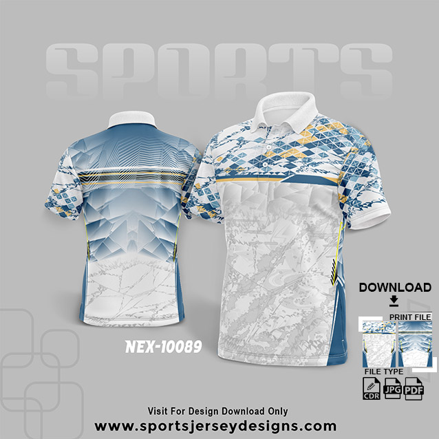 NEX-10089 BLUE WITH WHITE SPORTSWEAR SUBLIMATION JERSEY DESIGN