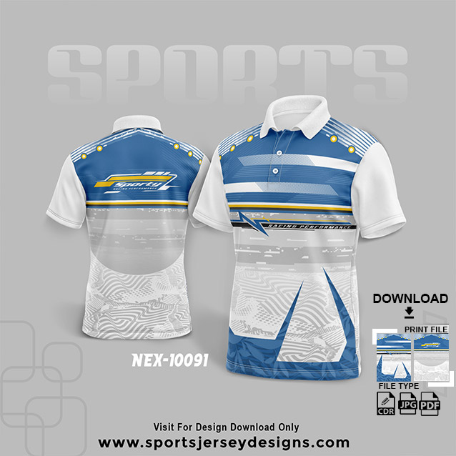 NEX-10091 BLUE WITH WHITE SPORTSWEAR SUBLIMATION JERSEY DESIGN