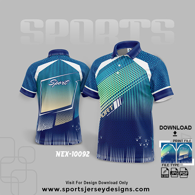 NEX-10092 BLUE WITH WHITE SPORTSWEAR SUBLIMATION JERSEY DESIGN