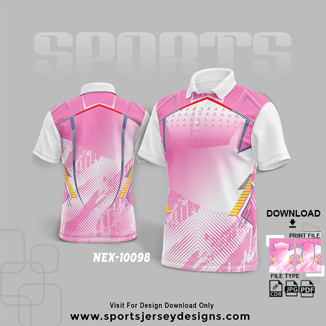 NEX-10098 PINK WITH WHITE SPORTSWEAR SUBLIMATION JERSEY DESIGN
