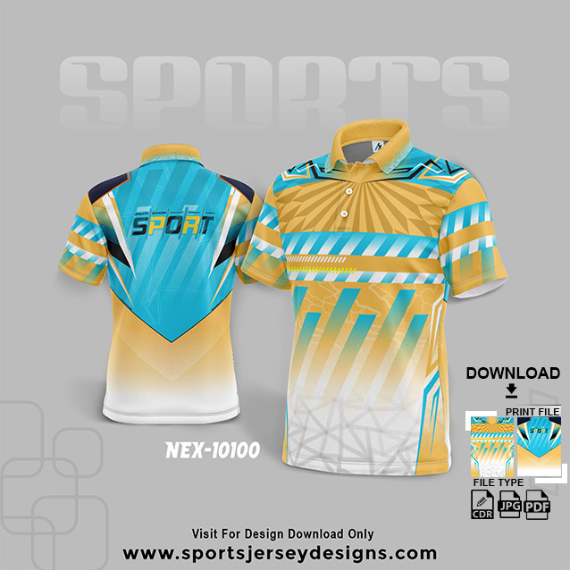 NEX-10100 BLUE WITH WHITE SPORTSWEAR SUBLIMATION JERSEY DESIGN