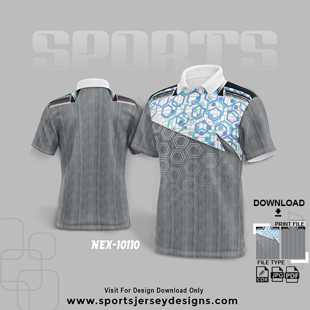 NEX-10110 GRAY WITH WHITE SPORTSWEAR SUBLIMATION JERSEY DESIGN