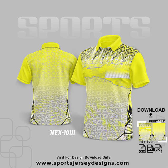 NEX-10111 GRAY WITH YELLOW SPORTSWEAR SUBLIMATION JERSEY DESIGN