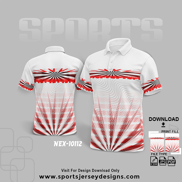 NEX-10112 RED WITH WHITE SPORTSWEAR SUBLIMATION JERSEY DESIGN