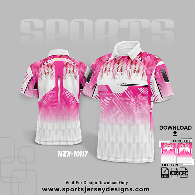 NEX-10117 PINK WITH WHITE SPORTSWEAR SUBLIMATION JERSEY DESIGN