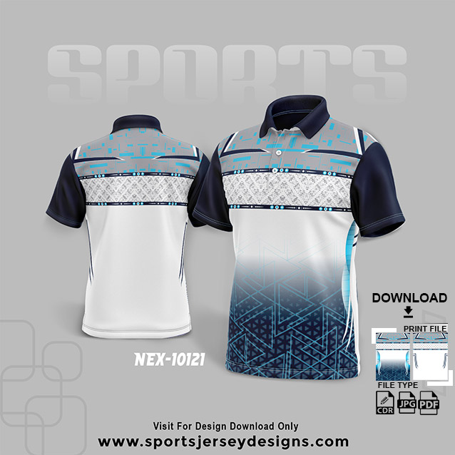 NEX-10121 BLUE WITH WHITE SPORTSWEAR SUBLIMATION JERSEY DESIGN