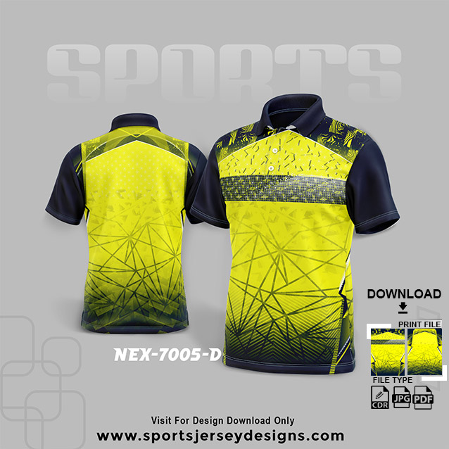 NEX-7005-D YELLOW WITH BLUE SPORTSWEAR SUBLIMATION JERSEY DESIGN