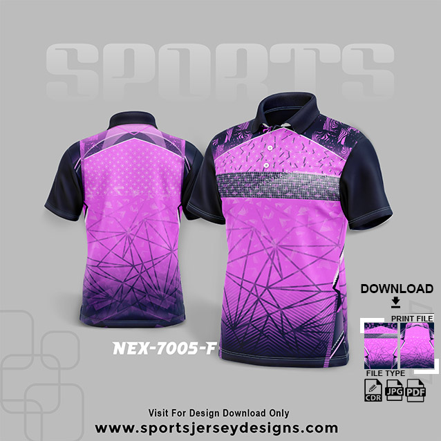 NEX-7005-F PINK WITH BLUE SPORTSWEAR SUBLIMATION JERSEY DESIGN