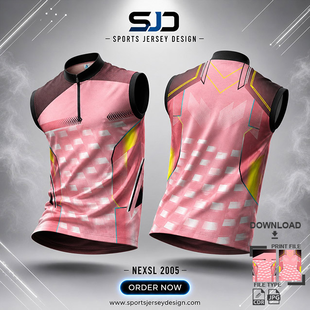NEXSL-2005 PINK,BLACK AND WHITE COMBINATION SPORTSWEAR SUBLIMATION JERSEY DESIGN