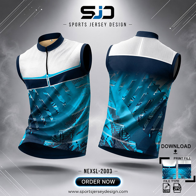 NEXSL-2003 BLUE AND WHITE PATTERN COMBINATION SPORTSWEAR SUBLIMATION JERSEY DESIGN
