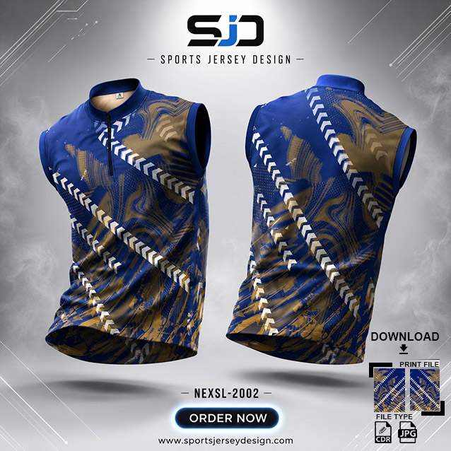 NEXSL-2002 BLUE AND WHITE PATTERN COMBINATION SPORTSWEAR SUBLIMATION JERSEY DESIGN