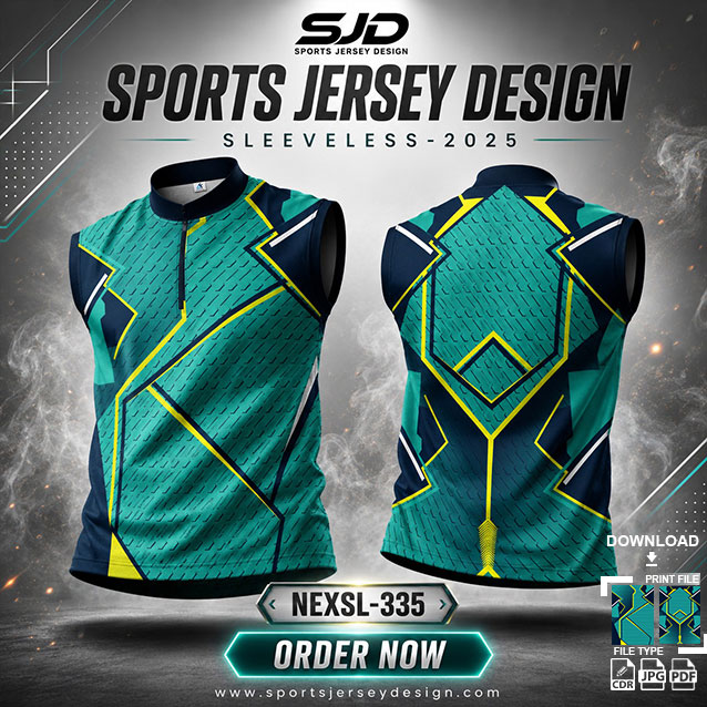 NEXSL-335 GREEN AND BLUE COMBINATION SPORTSWEAR SUBLIMATION JERSEY DESIGN
