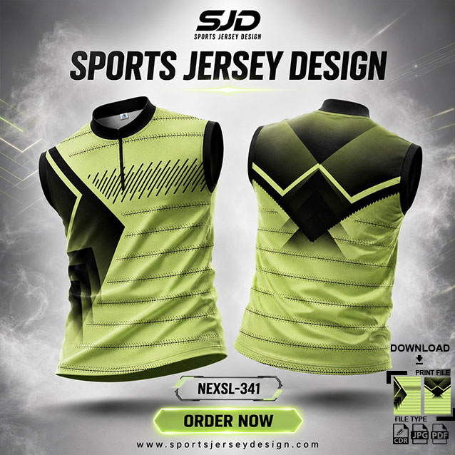 NEXSL-341 GREEN AND BLACK COMBINATION SPORTSWEAR SUBLIMATION JERSEY DESIGN