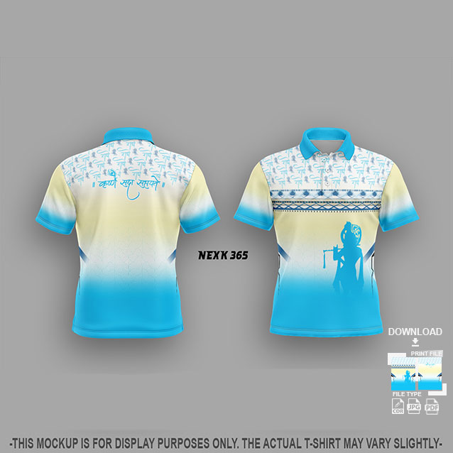 NEXK-365 BLUE AND WHITE DAHI HANDI FESTIVAL JERSEY DESIGN