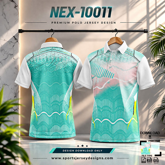 NEX-10011 GREEN,PINK AND WHITE SPORTSWEAR SUBLIMATION JERSEY DESIGN