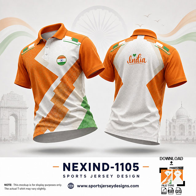NEXIND-1105 ORANGE AND WHITE INDEPENDENCE DAY SUBLIMATION JERSEY DESIGN