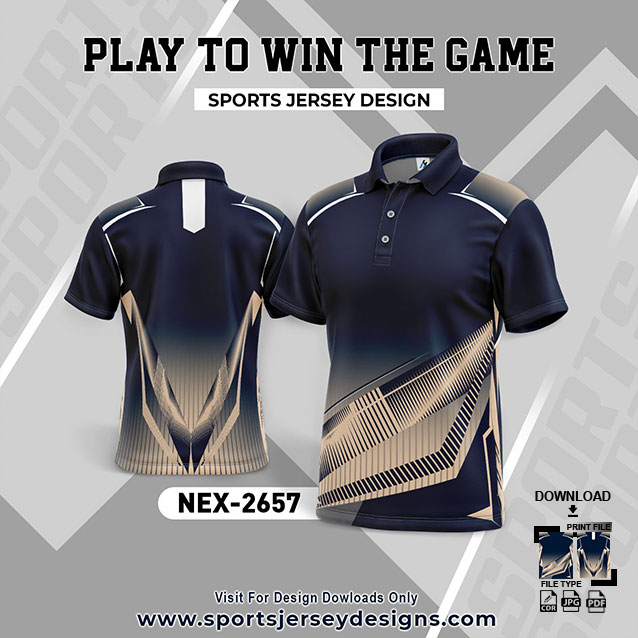NEX-2657 NAVY BLUE AND YELLOW SPORTSWEAR SUBLIMATION JERSEY DESIGN