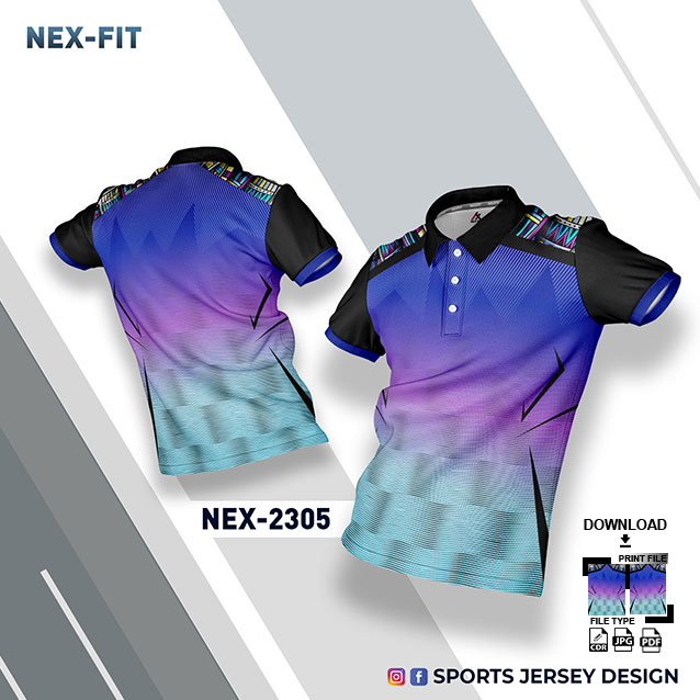 NEX-2305 PURPLE,PINK AND BLUE SPORTSWEAR SUBLIMATION JERSEY DESIGN
