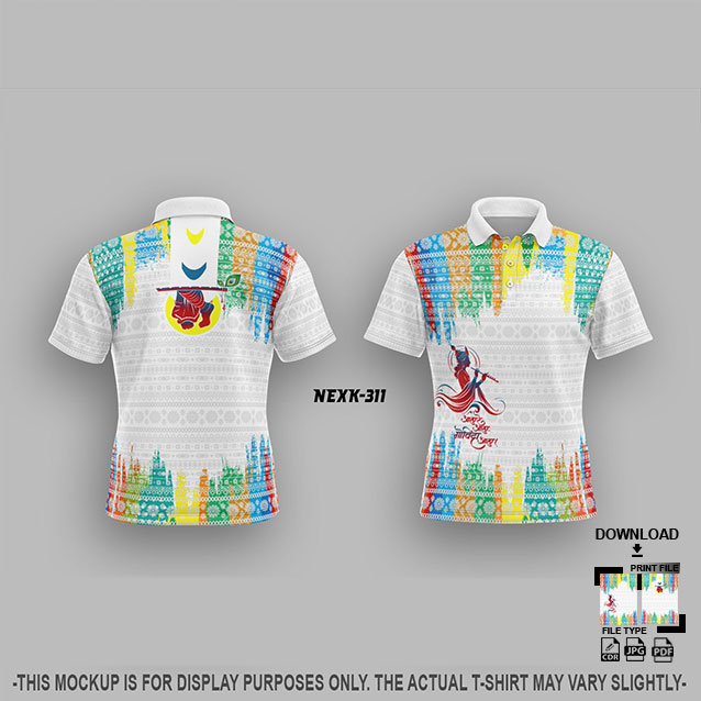 NEXK-311 WHITE AND GREY DAHI HANDI FESTIVAL JERSEY DESIGN