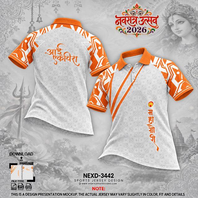 NEXD-3442 WHITE AND ORANGE COMBINATION FOR NAVRATRI SPECIAL DESIGN