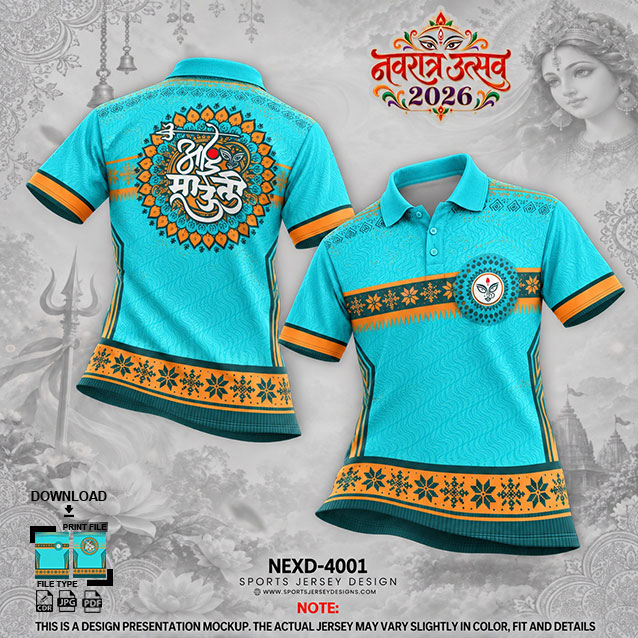 NEXD-4001 FIROZI AND ORANGE COMBINATION FOR NAVRATRI SPECIAL DESIGN