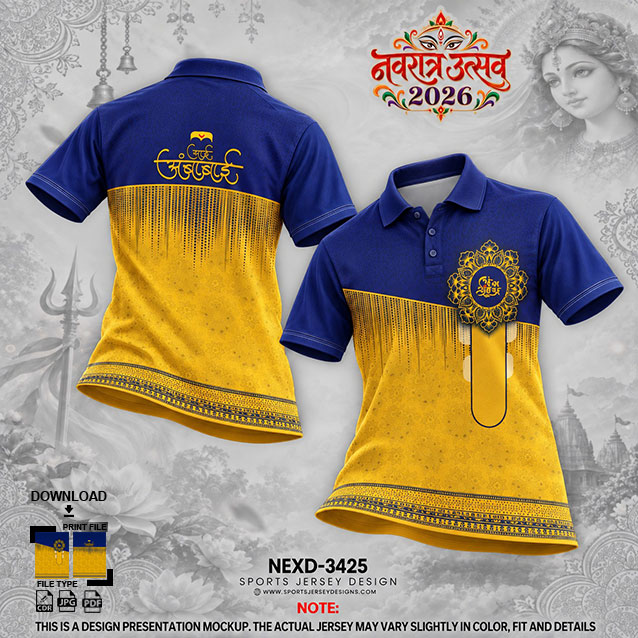 NEXD-3425 GOLD YELLOW AND ROYAL BLUE COMBINATION FOR NAVRATRI SPECIAL DESIGN